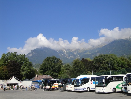 Der Innsbrucker Busparkplatz. Bildquelle: Tiroler Fremdenführer Alexander Ehrlich